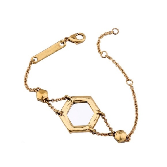 Multicolored Crystal Antique Gold Chain Bracelet - Picture 2 of 6